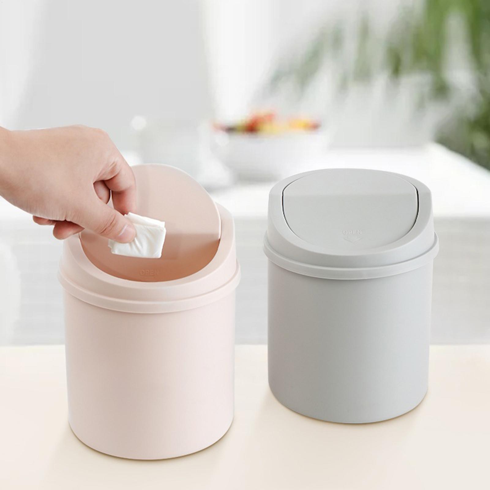 Interior Design Your Home - Mini-Desktop-Mülleimer, kleiner Abfalleimer mit Deckel, Schlafzimmer-Mülleimer,