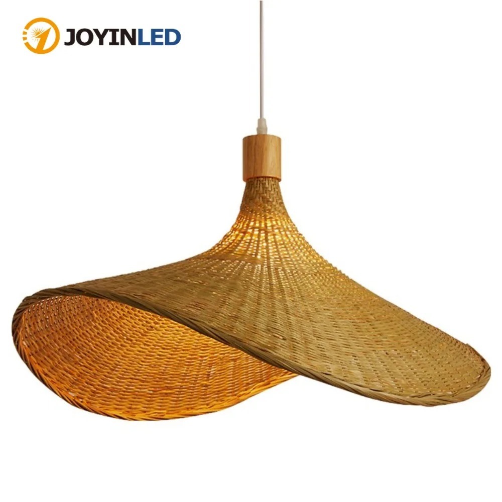 Wicker Pendant Shade - JOYINLED Gewebte Pendelleuchte Weidenschirm Handgefertigter Rattan