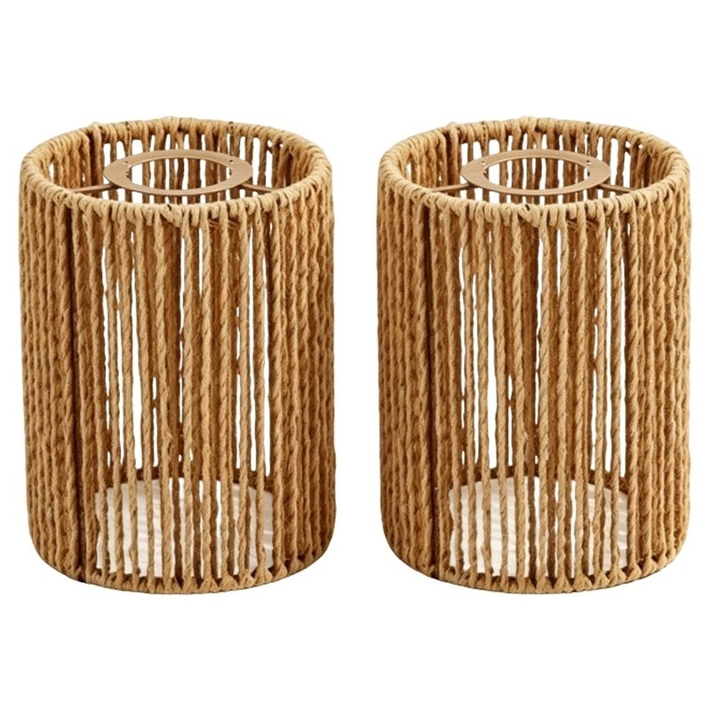 Wicker Pendant Shade - ABKL-Handgewebter Weiden-Lampenschirm aus Papierseil für Gästehäuser
