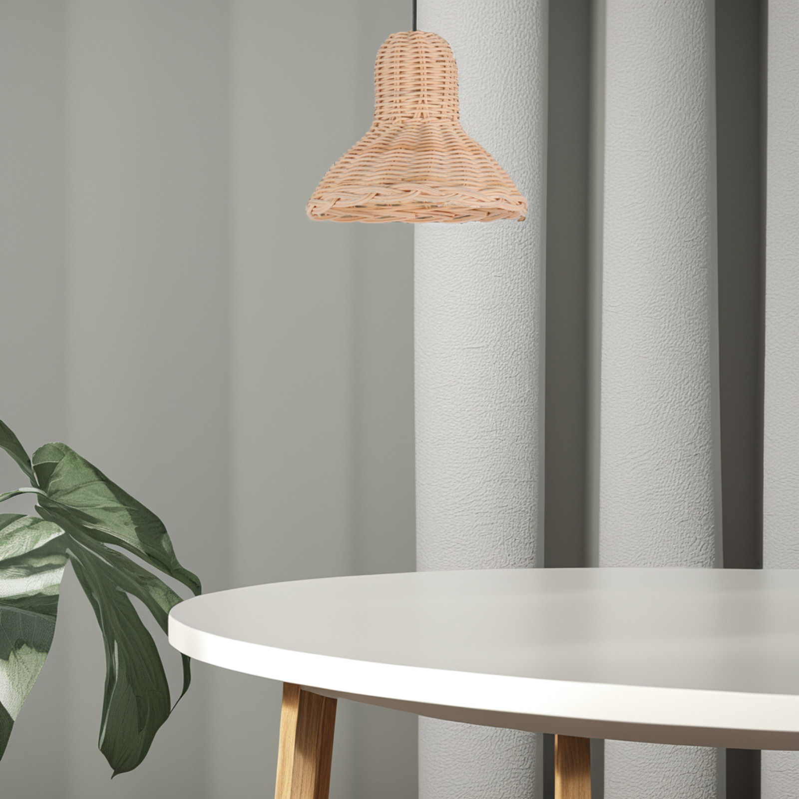 Wicker Pendant Shade - Rattan-Lampenschirm, handgewebt, aus natürlichem Weidenrohr, Ersatz