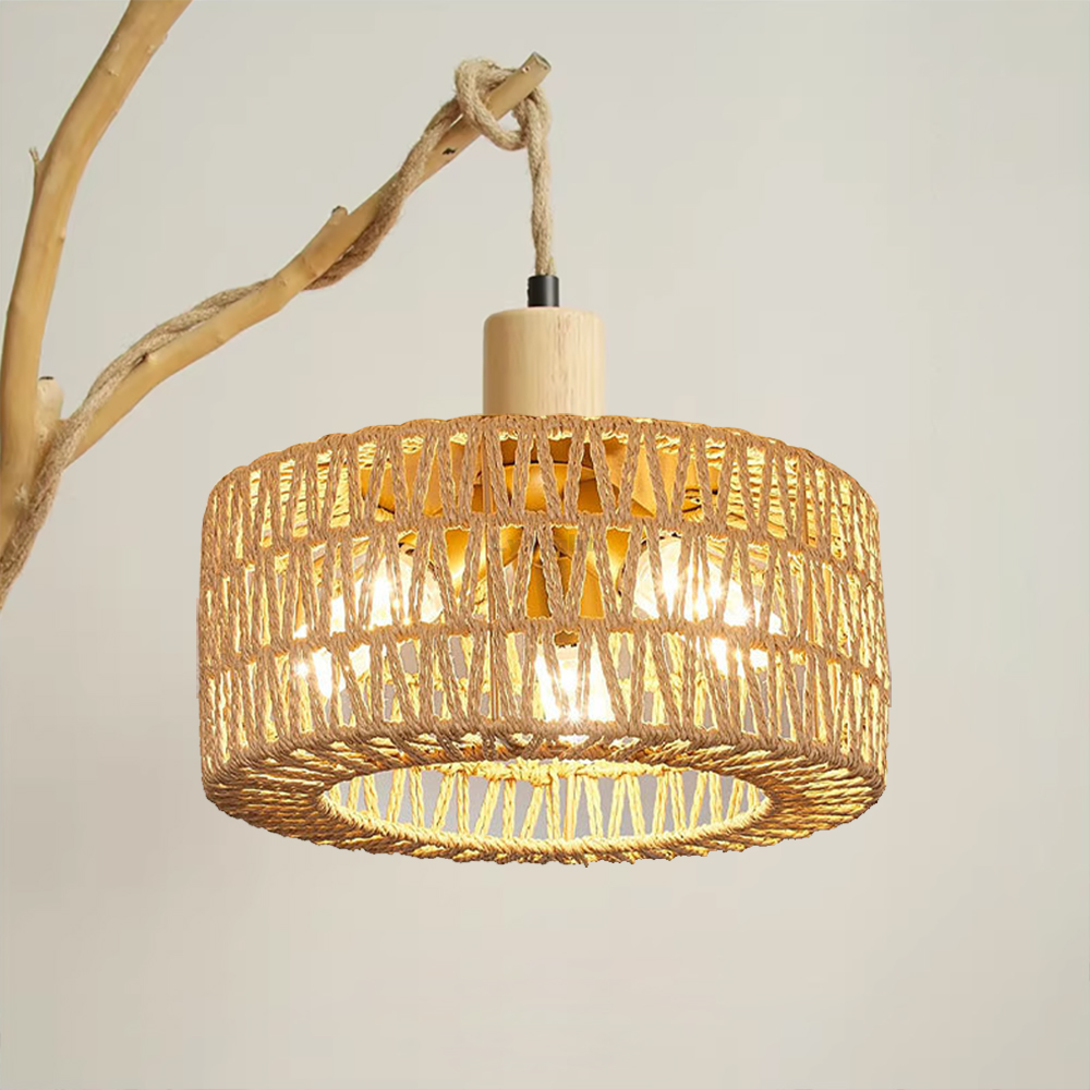 Rattan Lampen schirm E27 Korb  – Wicker Pendant Shade Bewertung und Preis