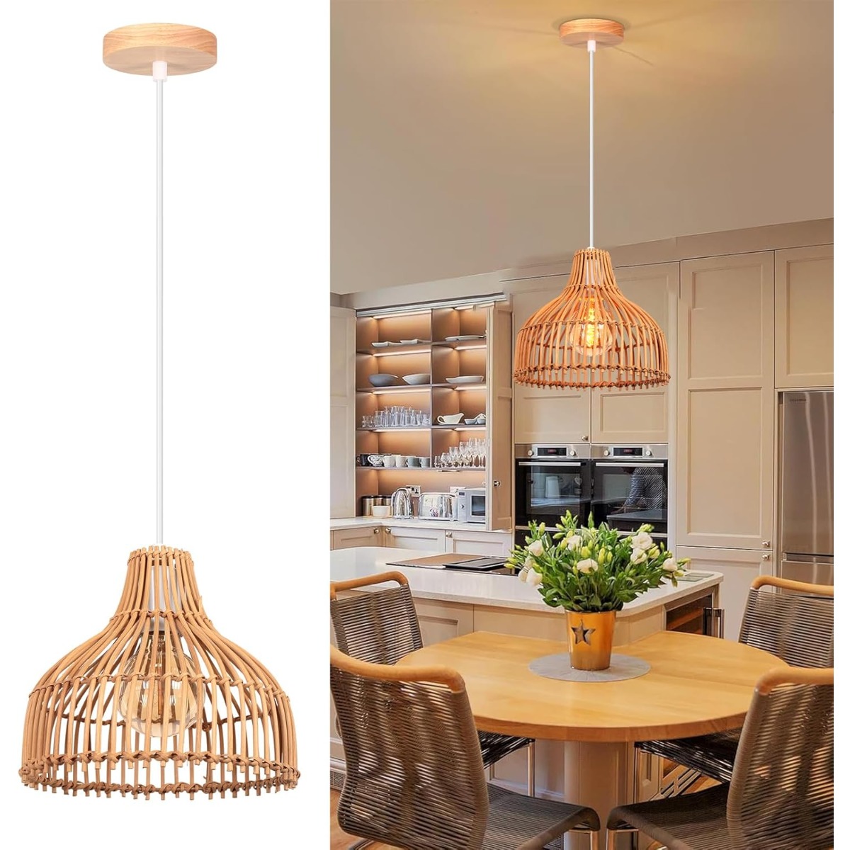 Rattan gewebte Pendelleuchte i – Wicker Pendant Shade Bewertung und Preis