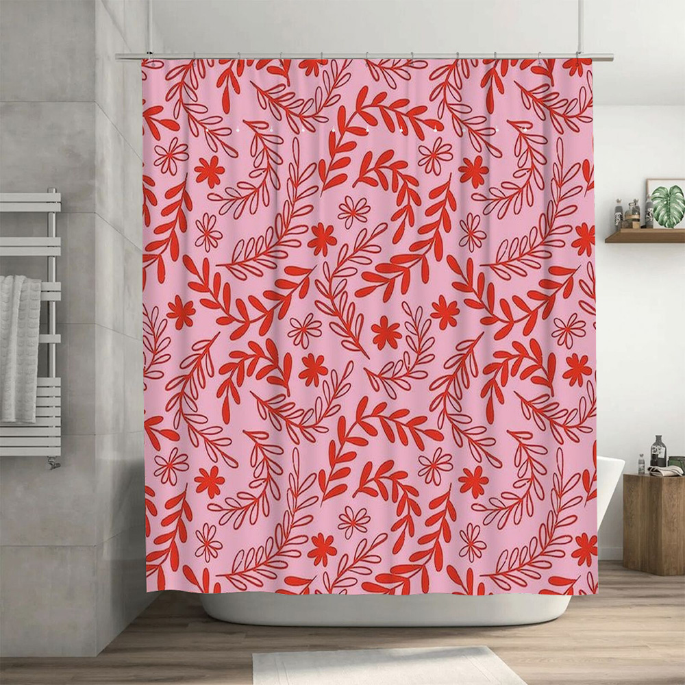 Rosa-roter Blumen-Duschvorhang – Interior Design Your Home Bewertung und Preis