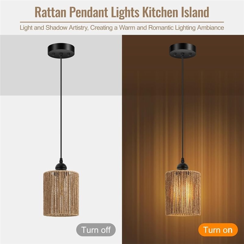 T19C 2er-Pack handgewebter Lam – Wicker Pendant Shade Bewertung und Preis
